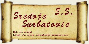 Sredoje Šurbatović vizit kartica